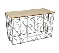 Home Deco Factory – Table d'appoint pliable filaire gris 80x40x46 cm