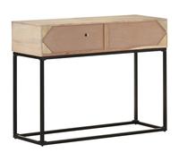 Table console 100x35x76 cm Mango massif et cannage
