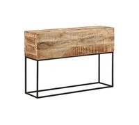 vidaXL Table console 110 x 30 x 75 cm bois de manguier massif brut et fer Multicolore