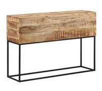 vidaXL Table console 110 x 30 x 75 cm bois de manguier massif brut et fer Multicolore