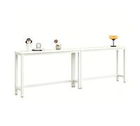 Table Console 240cm Blanc Derrière Canapé,Petite Table de Présentation,Meuble d'Entrée Bois Minimaliste,pour Couloir,Salon et Chambre,idéale derrière un canapé ou à côté d'un lit dans une chambre