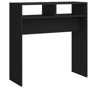 Table console 78x30x80 cm bois contreplaqué Noir Table d'appoint de couloir Facile à nettoyer