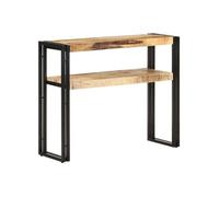Table Console - VIDAXL - 90x30x75 cm - Bois de Manguier Brut - Fer Enduit de Poudre - Style Classique