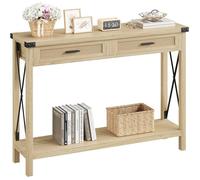 Table console avec 2 étagères - console 105x 30 x 76 cm - pour Salon Chambre - Bois beige