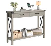 Table console avec 2 Étagères - console 105x 30 x 81 cm - pour Salon Chambre - Gris