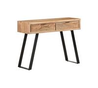 Table Console avec Bord Naturel Table de Couloir Table d'Entrée Table sous Miroir Salon Salle de Séjour Intérieur 100x35x76 cm Bois d'Acacia