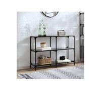 Vidaxl Table Console Avec Dessus En Verre Noir 118,5x30x81 Cm Acier Multicolore