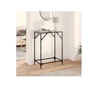 Table console avec dessus en verre noir 60x35x81 cm acier