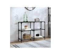 Table console avec dessus en verre transparent 118,5x30x81 cm Transparent G