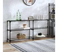 Table console avec dessus en verre transparent 194,5x30x81 cm Transparent G