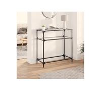 Vidaxl Table Console Avec Dessus En Verre Transparent 80x35x81cm Acier