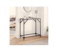 Vidaxl Table Console Avec Dessus En Verre Transparent 80x35x81cm Acier