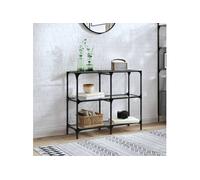 Vidaxl Table Console Avec Dessus En Verre Transparent 98x30x81cm Acier