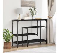 vidaXL Table console avec étagères et rangement, style industriel, Chêne Sonoma