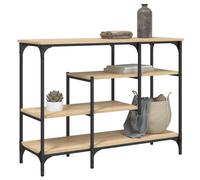 vidaXL Table console avec étagères et rangement, style industriel, Chêne Sonoma