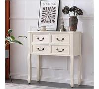 Table Console avec Rangement, Table de canapé avec tiroirs, Table d'entrée Rustique, Table derrière Le canapé, Table de Foyer, Table d'appoint for Couloir/Salon (Grand/Petit)(White,Small)