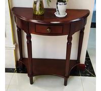Table console avec rangement - Table d'entrée de ferme en demi-cercle avec tiroir et étagère - 89,9 x 38,1 x 87,4 cm (L x l x H), blanc