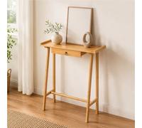 Table Console Avec Tiroir Meuble D'entrée Étroit Console De Couloir Haute | Finition Bois, Tiroir Central Pieds Fins Avec Plateau Bordé Pour Entrée, Couloir Ou Salon Moderne(Wood,19.6"/50cm)