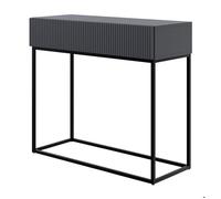 Table console avec tiroir - VELDIO - debout - 90 cm - noir - avec pieds noirs