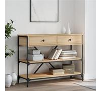 vidaXL Table console 833404 avec tiroirs et étagères chêne sonoma