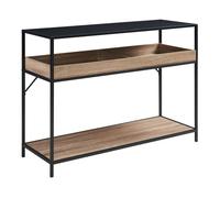 Table console Belana 110 x 40 x 80 cm noir effet chêne