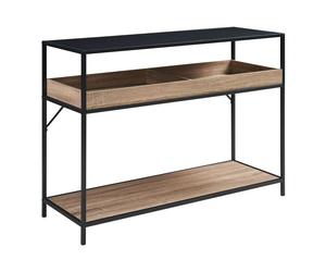 Table console Belana 110 x 40 x 80 cm noir effet chêne