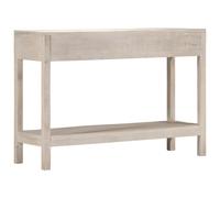 Table console blanc 110x35x75 cm bois massif mangue