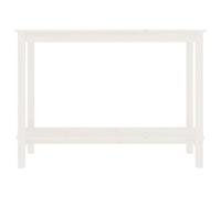Table console blanche 110 x 40 x 80 cm bois massif pin | Cadre stable, plateau robuste, montage facile, décoration pour salon