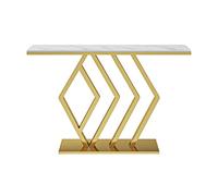 Table console blanche avec étagère de rangement design Rock Panel pour petits espaces 31,4"