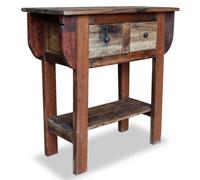 Table Console Bois De Récupération Massif 80 X 35 X 80 Cm Marron