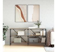 vidaXL Table console Chêne Sonoma 180x30x75 cm, bois d'ingénierie et fer, multicolore
