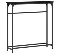 Table Console, Cadre en Métal avec Bois D'ingénierie, Table de Couloir Rustique, Pieds Réglables pour Foyer, Salon et Décoration Intérieure (Chêne Noir)