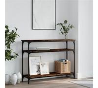 Table console chêne fumé 100x29x75 cm bois d ingénierie Marron G