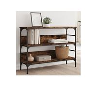 Table console chêne fumé 100x32x75 cm bois d'ingénierie839060
