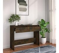 Table console chêne fumé 100x35x76,5 cm bois d ingénierie Brun G