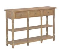 Table console classique - vidaXL - 110x30x76 cm - Bois d'ingénierie - Pin massif - 3 tiroirs - 2 étagères