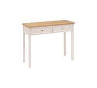 Table console Coiffeuse avec 2 tiroirs, coloris ivoire - Longueur 100 x Profondeur 35 x Hauteur 80 cm - -
