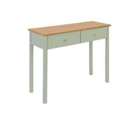 PEGANE Table Console Coiffeuse avec 2 tiroirs, Coloris Vert Céladon - Longueur 100 x Profondeur 35 x Hauteur 80 cm