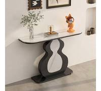Table console compacte moderne - Dessus en pierre et base en métal en forme de gourde - Table d'entrée élégante et peu encombrante pour couloir, salon ou petit appartement