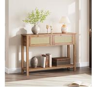 Table console - Console entrée - avec 2 étagères et 2 tiroirs - 115x 35 x 76 cm - pour entrée Salon Chambre - Marron