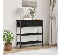 vidaXL Table console avec tiroir – Chêne noir, 72,5×25×75 cm, design industriel
