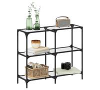 Table Console, Console Meuble Table d'entrée de Couloir avec Dessus en Verre Transparent 98x30x81cm Acier