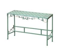 Table Console de Jardin, Étagère Plantes Exterieur, Support Métal for Plantes En Pot, Table d'appoint Rectangulaire, Support Jardinière Résistant Aux Intempéries for Balcon(Green,75x30x45cm)