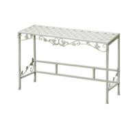 Table Console de Jardin, Étagère Plantes Exterieur, Support Métal for Plantes En Pot, Table d'appoint Rectangulaire, Support Jardinière Résistant Aux Intempéries for Balcon(White,75x30x45cm)