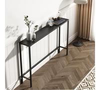 Table console de rangement pour entrée, table d'appoint étroite, cache-radiateur en métal fin avec étagère et console - Table d'entrée étroite et élégante pour salon, chambre ou hall d'entré