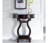Table console demi-lune en bois massif avec tiroir, meuble élégant pour couloir et salon