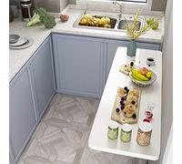 Table console d'entrée avec base en métal, table de couloir fine avec étagère derrière le canapé, table murale pliante gain de place pour salle à manger et cuisine, bureau pliant multifoncti