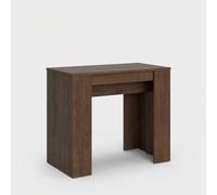 Table Console design extensible avec rallonges 90x48-308cm en bois Basic Noix