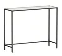 Table Console - VASAGLE - Dessus de Table en Verre trempé - Cadre métallique - Pieds réglables