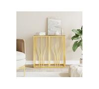 vidaXL Table console doré 70x30x70 cm acier inoxydable et verre350034 Doré G